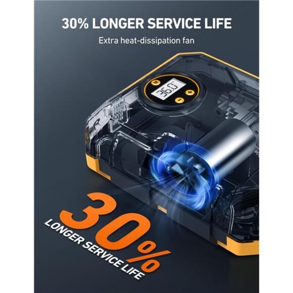 Tire Inflator Air Compressor 12V DC Portable Air Compressor Car Accessories - Picture 5 of 7